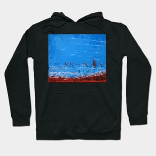 5 Yachts - Acrylic on Canvas Hoodie